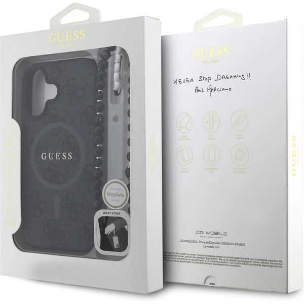 Guess PU Leather 4G Colored Ring Strap MagSafe kryt iPhone 16 čierny - Puzdra - Obrázok d7f9a1a1ac884751bff25a2012145f8a