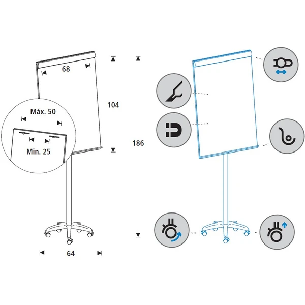 Rocada 616K magnetický flipchart - Flipcharty - Obrázok d80463ec1cf6414487327016a3ac7453