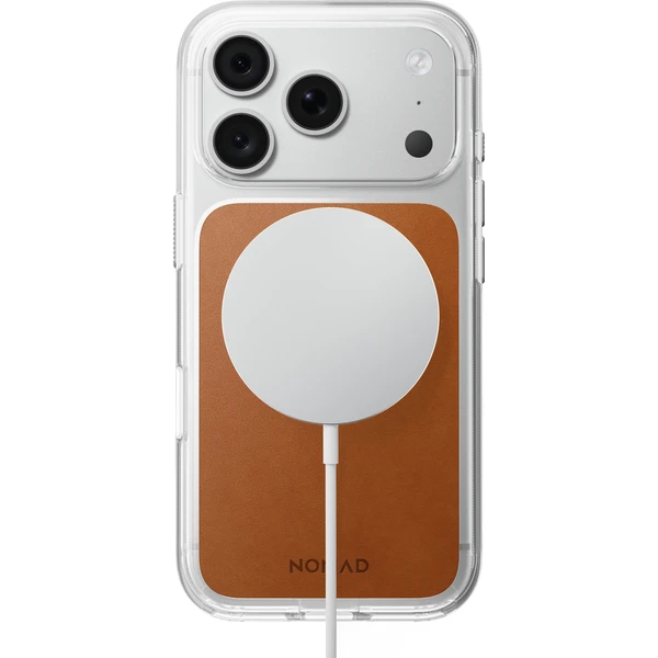 Nomad Clear Leather (Horween) MagSafe kryt iPhone 17 Pro/18 Pro Saddle - Puzdra - Obrázok d8238fc0b6054ca78b3e1b4a3691eadd