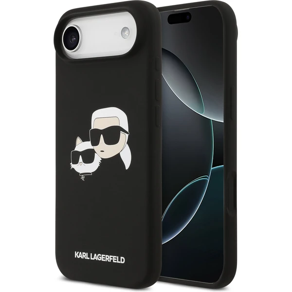 Karl Lagerfeld Liquid Silicone Double Heads MagSafe kryt iPhone Air čierny - Puzdra - Hlavný obrázok