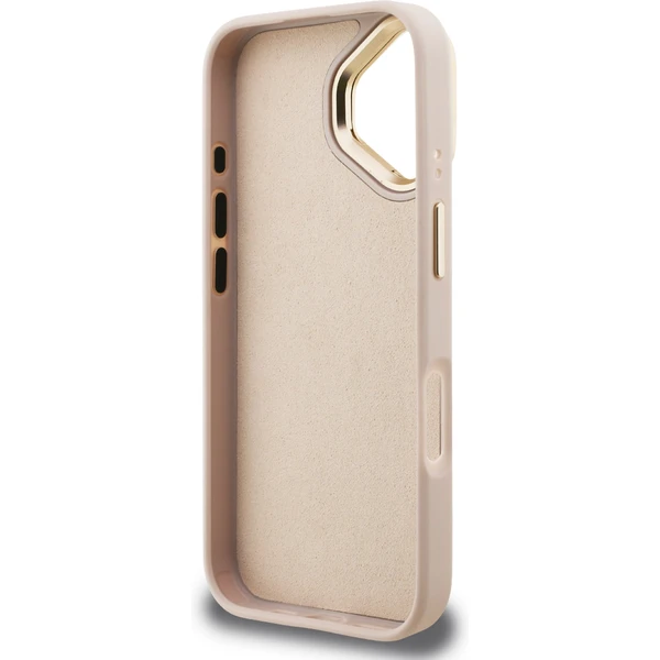 Guess PU 4G Metal Logo Stand Camera Frame kryt iPhone 16 ružový - Puzdra - Obrázok d886bb046c6a4ef093799a85536027a6