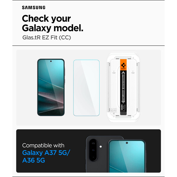 Spigen Glass tR EZ Fit HD sklo Samsung Galaxy A37 5G/Galaxy A36 5G - Ochranné fólie a sklo - Obrázok d8ac4a03f1f64311aeb19f0854eef42b