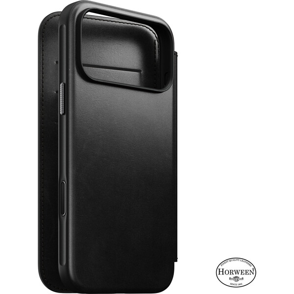 Nomad Modern Leather Folio (Horween) MagSafe kožené pouzdro iPhone 18 Pro Max Black - Puzdra - Hlavný obrázok