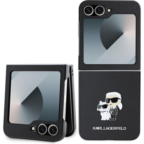 E-shop Karl Lagerfeld PU Saffiano Karl and Choupette kryt Samsung Galaxy Z Flip 6 čierny
