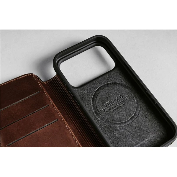 Nomad Modern Leather Folio (Horween) MagSafe kožené púzdro iPhone 17 Pro Rustic Brown - Puzdra - Obrázok d921b4c4ed4a4be9986ffb0efa83a2c4