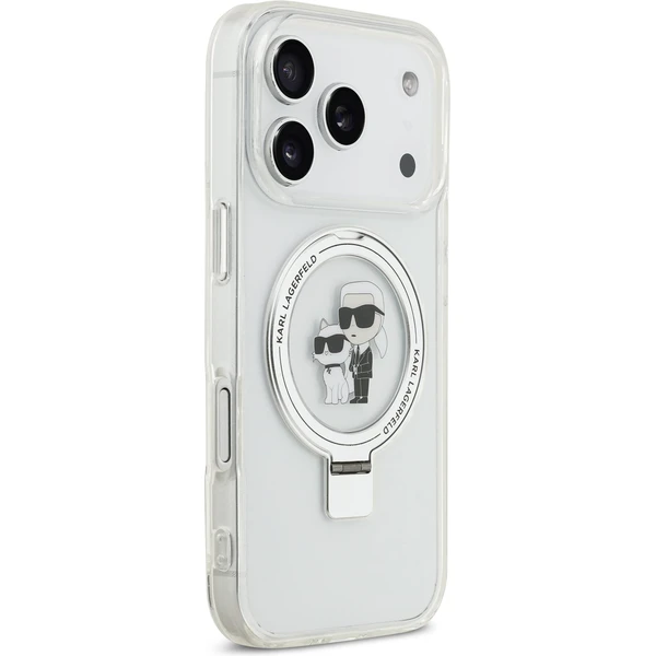 Karl Lagerfeld Ringstand Karl a Choupette MagSafe kryt iPhone 17 Pro biely - Puzdra - Obrázok d94ef5e7905c4a81b0215563ab46605f