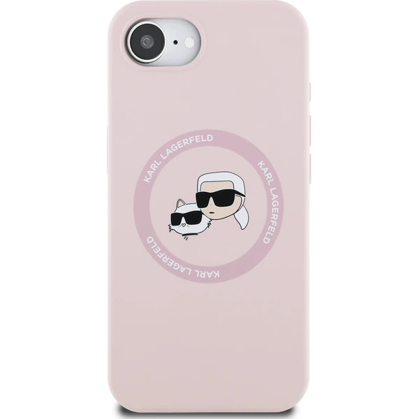 Karl Lagerfeld Liquid Silicone K&CH Heads MagSafe kryt iPhone 17e/16e ružový - Puzdra - Obrázok d95f0cf975184bfab8167f5438368166