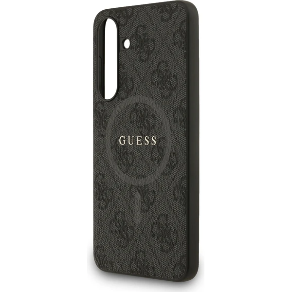 Guess PU Leather 4G Colored Ring MagSafe Zadný Kryt pre Samsung Galaxy S25 FE čierny - Puzdra - Obrázok d97ce69409c8456daaaa19d50d3e86a6