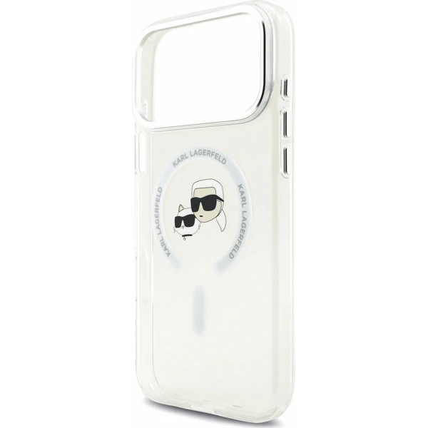 Karl Lagerfeld IML K&CH Heads Metal Frame MagSafe Zadný kryt pre iPhone 18 Pro Max White - Puzdra - Obrázok d996cdfe92bd4390a2df65353cf86548