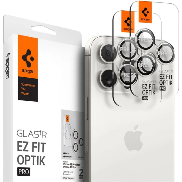 Spigen Glass TR EZ Fit Optik Pro skla iPhone 17-14 Pro/17-14 Pro Max white titan - Ochranné fólie a sklo - Hlavný obrázok