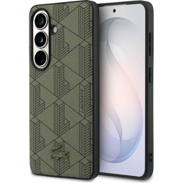 Lacoste PVC Blend Monogram Magnetický kryt Samsung Galaxy S26 khaki - Puzdra - Hlavný obrázok