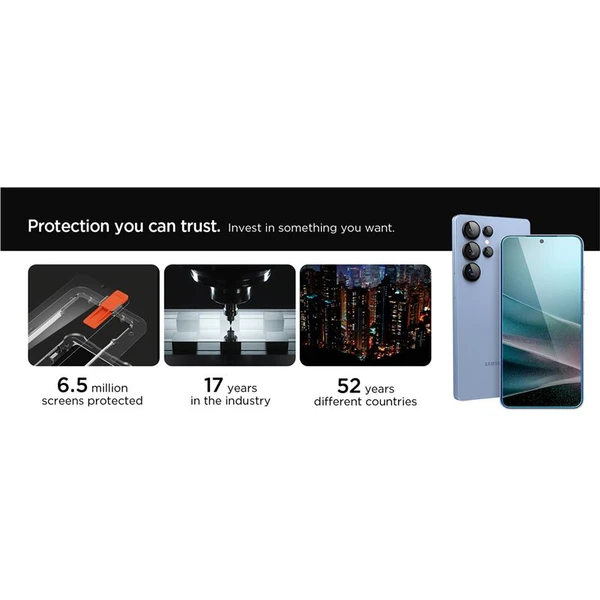 Spigen Glass TR EZ Fit Optik Pre HD sklá na fotoaparát Samsung Galaxy S25+ čierna (2 ks) - Ochranné fólie a sklo - Obrázok d9e5d53e2e4e4f069024474fe278ed60