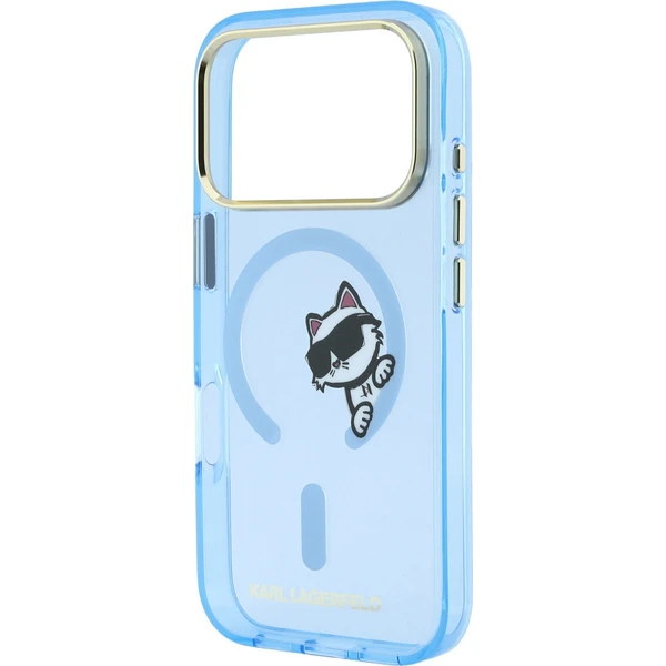 Karl Lagerfeld IML Choupette Peekaboo Magsafe kryt iPhone 18 Pro modrý - Puzdra - Obrázok d9f5522bc4d94d16a4f69f8238577b38