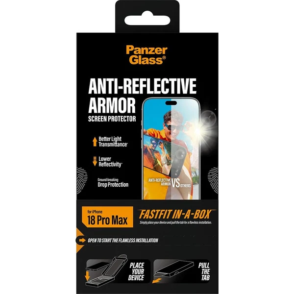 PanzerGlass Anti-Reflective Armor sklo Apple iPhone 18 Pro Max s bezprašným instalačním boxem - Ochranné fólie a sklo - Obrázok d_01ce1c08dbaf44febca31d684709fe5f