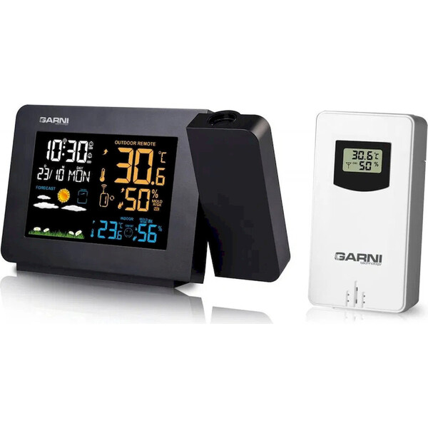 E-shop GARNI 439 Line meteostanica s projekciou čierna