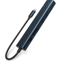 Spello USB-C Hub Slim 7v1, 100W USB-C PD, 3× USB-A, HDMI, slot na SD/TF kartu tmavomodrý - USB huby