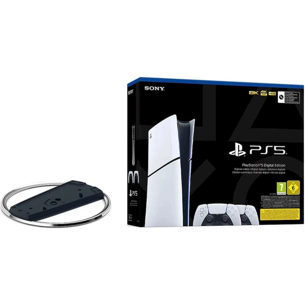 PlayStation 5 Slim Digital Edition 825GB + DualSense biely + Vertikálny podstavec pre PS5 - Konzoly - Hlavný obrázok