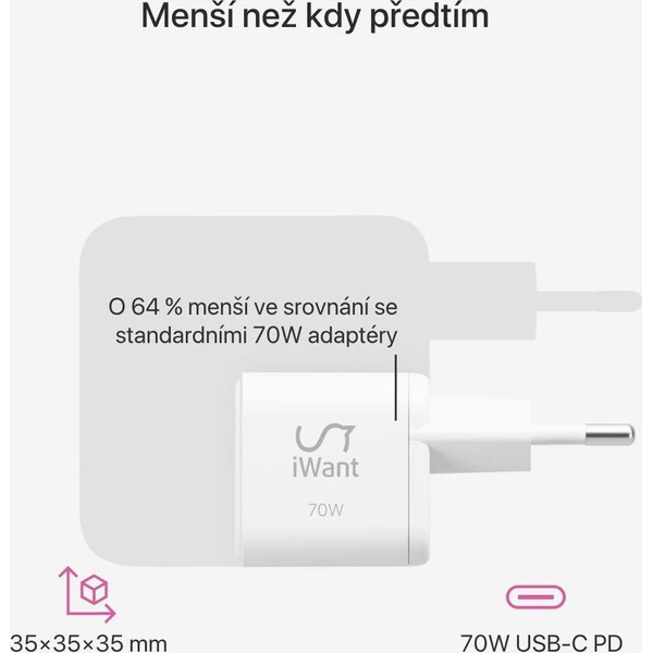 iWant UltraBoost Micro AVS GaN 70W nabíjačka biela - Nabíjačky - Obrázok d_055d2ee5a7944dd0bc637ae1af7c31f7