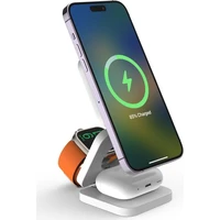 Cubenest EQ310 Qi2 3v1 skladacia bezdrôtová magnetická nabíjačka biela - Nabíjačky