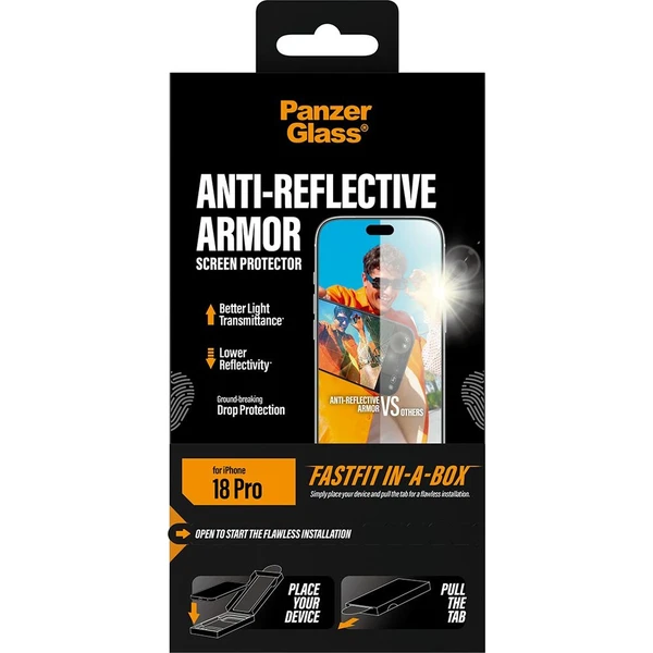 PanzerGlass Anti-Reflective Armor sklo Apple iPhone 18 Pro s bezprašným instalačním boxem - Ochranné fólie a sklo - Obrázok d_092b15acca5f4ab0ab8aac80d188ccd3