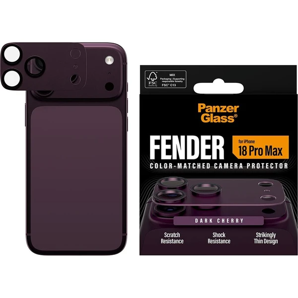 PanzerGlass FENDER hliníková ochrana fotoaparátu iPhone 18 Pro Max Dark Cherry - Ochranné fólie a sklo - Obrázok d_099735133d4540c6ae086799e538152b