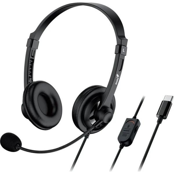 Genius HS-230U USB-C drátová náhlavní sluchátka černá - Slúchadlá - Hlavný obrázok