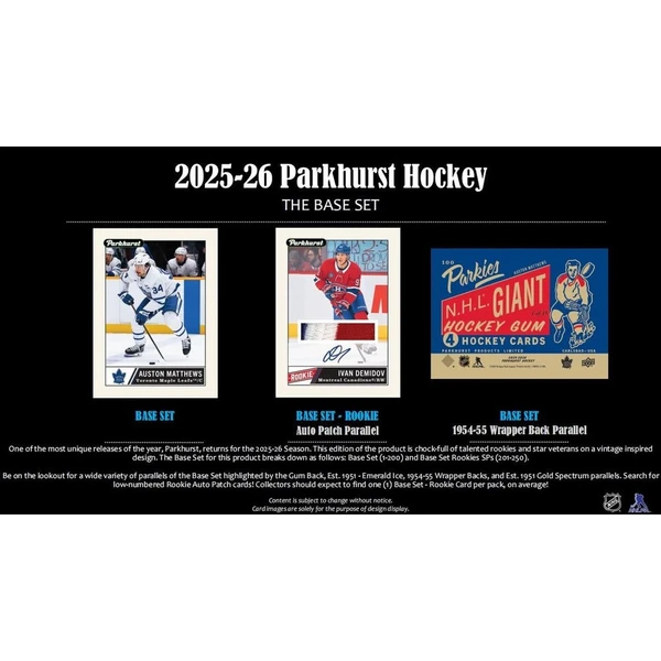 2025-26 Upper Deck Parkhurst Hockey Hobby Box - Hokejové karty - Obrázok d_0c046082b9b8467e881e7ec5311d2e3d