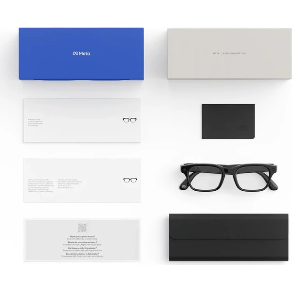 Meta Glasses Adventurer – Klasický čierny rám, priehľadné šošovky, štandardný a nastaviteľný mostík - AR okuliare - Obrázok d_0cbf152f1e864894b7f13d0117172869