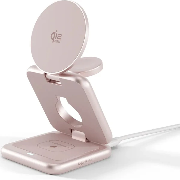Epico UltraBase Qi2 MagSafe 25W 3v1 Fold kovový Mag+ bezdrátový nabíjecí stojánek růžový - Nabíjačky - Obrázok d_0d898d6da8a34c59bdcf0590cbef056d