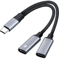 PremiumCord USB-C redukce 2-in-1 pro audio sluchátka a současné nabíjení 12,5cm - Káble a redukcie
