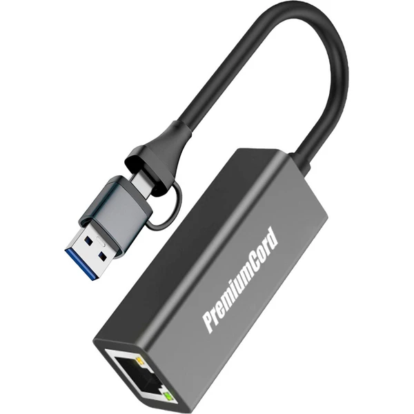 PremiumCord USB-C/USB-A Gigabit síťový adaptér - Sieťové karty - Hlavný obrázok