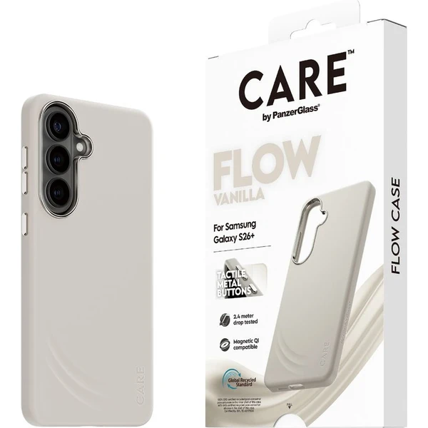PanzerGlass® CARE Flow Qi kryt Samsung Galaxy S26+ Vannila - Puzdra - Hlavný obrázok