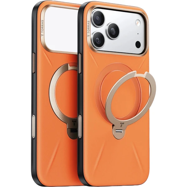 Torras Ostand Q3 VegSkin MagSafe kryt iPhone 18 Pro oranžový - Puzdra - Hlavný obrázok
