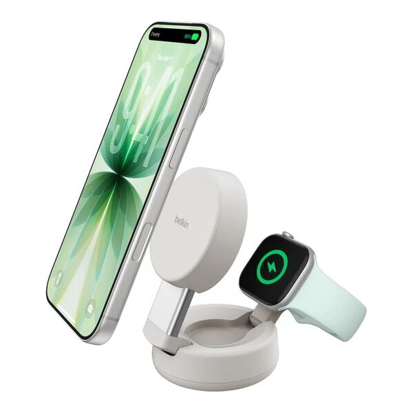 Belkin UltraCharge™ PRO Qi2 25W 2v1 MagSafe nabíjačka piesočná - Nabíjačky - Hlavný obrázok