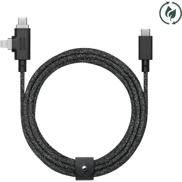 Native Union Belt Cable Duo Pro USB-C/USB-C/Lightning kábel 2,4 m, 240W cosmos - Káble a redukcie - Obrázok d_139f0a3d37b74e6f8993b6d0e05eb52f