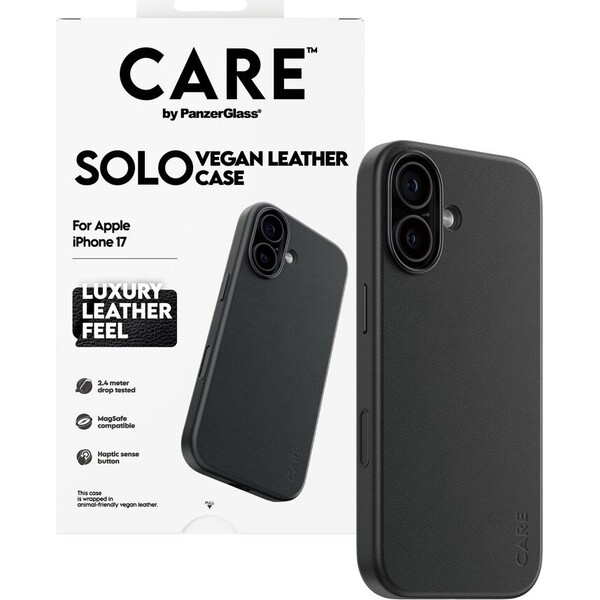 E-shop PanzerGlass® CARE SOLO MagSafe kryt z vegánskej kože iPhone 17 čierny
