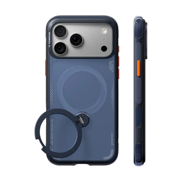 Torras Ostand Q3 Air MagSafe kryt iPhone 18 Pro tmavě modrý - Puzdra - Hlavný obrázok
