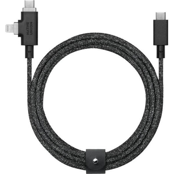 Native Union Belt Cable Duo Pro USB-C/USB-C/Lightning kábel 2,4 m, 240W cosmos - Káble a redukcie - Hlavný obrázok