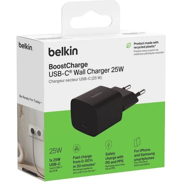 Belkin BOOST CHARGE™ 25W USB-C Power Delivery PPS nabíjačka čierna - Nabíjačky - Obrázok d_182cd58518b04195afc8834cec13fc1f