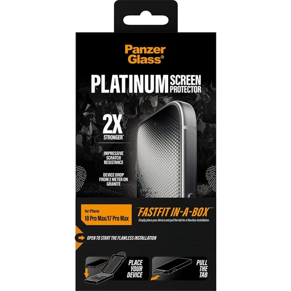 PanzerGlass Platinum sklo Apple iPhone 18 Pro Max/17 Pro Max s bezprašným instalačním boxem - Ochranné fólie a sklo - Obrázok d_188e742ee3394ccd8f9d786f2e1ded19