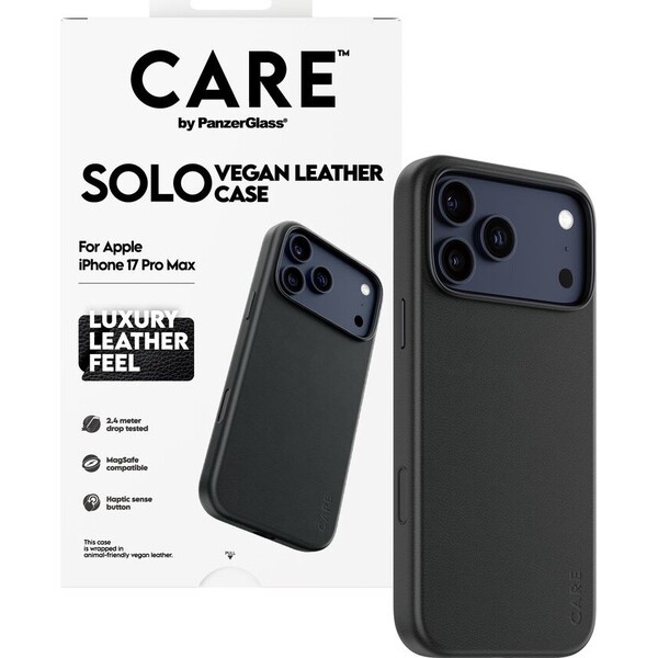 E-shop PanzerGlass® CARE SOLO MagSafe kryt z vegánskej kože iPhone 17 Pro Max čierny