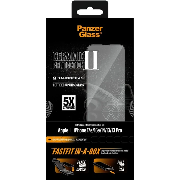 PanzerGlass® Ceramic II sklo Apple iPhone 17e/16e/14/13/13 Pro s bezprašným inštalačným boxom - Ochranné fólie a sklo - Obrázok d_1abffc6ca76e46e1b6faea0c32acb2f1