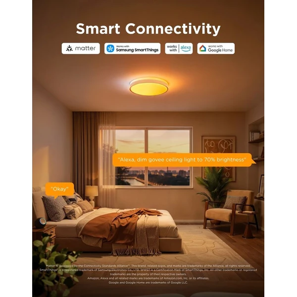 Govee RGBICWW Smart duální kulaté stropní světlo 4800lm 46cm Matter bílé - Inteligentné osvetlenie - Obrázok d_1bad226325444432bd9ac006c6573388