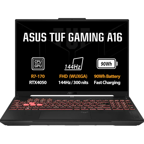 ASUS TUF Gaming A16 (FA607NUQ-RL003Z) RTX 4050 sivý - Notebooky - Hlavný obrázok