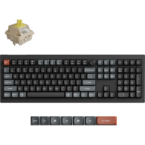 E-shop Keychron V6 Ultra 8K Keychron Silk POM Banana bezdrôtová herná klávesnica (US) čierna
