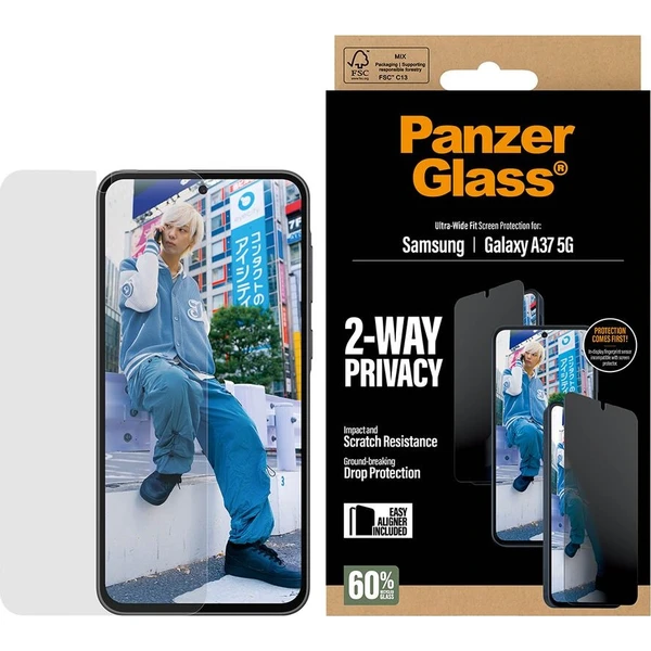 PanzerGlass® Privacy sklo s inštalačným rámčekom Samsung Galaxy A37 - Ochranné fólie a sklo - Obrázok d_24543d8b9c4e44f69f8a363a7473b6c4