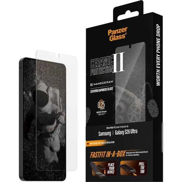 PanzerGlass® Ceramic II sklo s bezprašným inštalačným boxom Samsung Galaxy S26 Ultra - Ochranné fólie a sklo - Hlavný obrázok