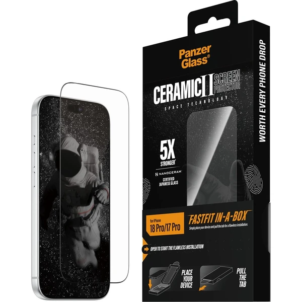 PanzerGlass Ceramic II sklo Apple iPhone 18 Pro/17 Pro s bezprašným instalačním boxem - Ochranné fólie a sklo - Hlavný obrázok