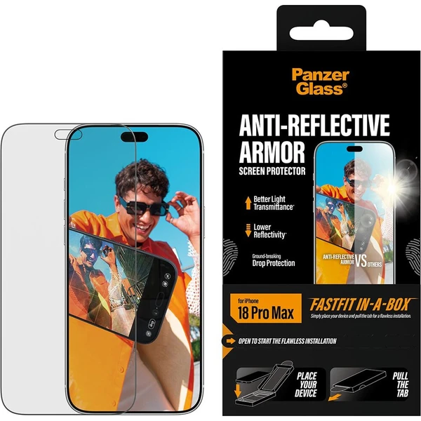 PanzerGlass Anti-Reflective Armor sklo Apple iPhone 18 Pro Max s bezprašným instalačním boxem - Ochranné fólie a sklo - Obrázok d_246b65267c4842458ebcb8db435a9dab
