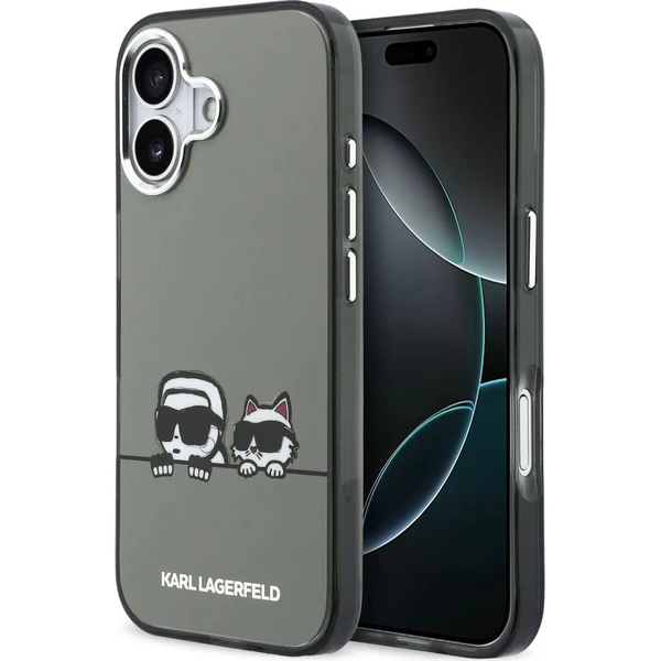 Karl Lagerfeld IML K&CH Heads Logo MagSafe kryt iPhone 17 čierny - Puzdra - Hlavný obrázok